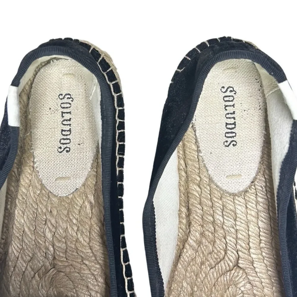 Soludos - Women’s Espadrilles, ‘The Smoking Slipper’ Velvet, Flat - Black Size 8 - Picture 12 of 16